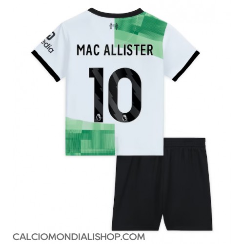 Maglie da calcio Liverpool Alexis Mac Allister #10 Seconda Maglia Bambino 2023-24 Manica Corta (+ Pantaloni corti)
